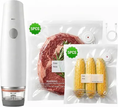 ELECVIVA Envasadora de Mano para Alimentos, Portátil y Sin Cable, Recargable por USB-C, Adecuada para Alimentos Secos y Húmedos, con Depó (57% Descuento)