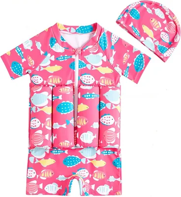 Baby Rash Guard Swimsuit with Cap - UPF 50+ Sun Protection - Quick-Dry Ocean Design - Beach & Pool