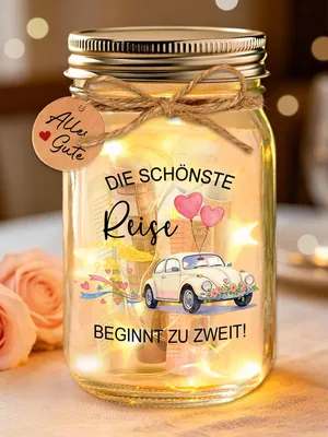 Leboria Hochzeitsgeschenke für Braut und Bräutigam, Geldgeschenk, Hochzeitsdekoration, LED-Flaschenlicht, Geldkasten, Hochzeitstag