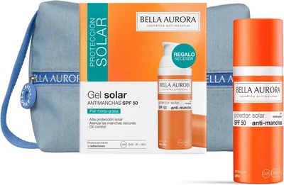 Bella Aurora Pack Protector Solar Antimanchas SPF 50 Piel Mixta-Grasa | Fotoprotección Facial UVA UVB IR HEV | Acabado Mate - 43% de descuento