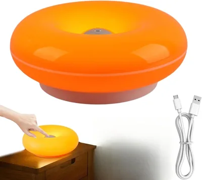 Creative Orange Donut Lamp - Rechargeable Bedside Table Light