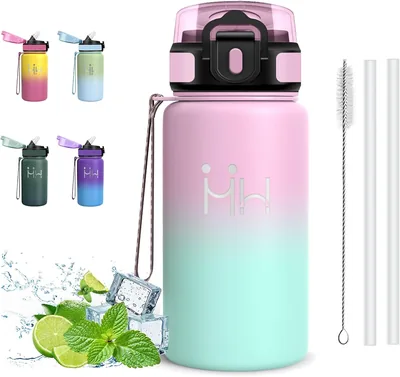 Mujigaga Termos di Acqua - 500ml - Bottiglia d'Acqua per Bambini, Senza BPA, con Strofinaccio, Isolamento a Vuoto, Bevi