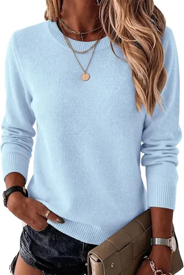 Zeagoo Women's Wool Blend Crewneck Sweater Best Deal
