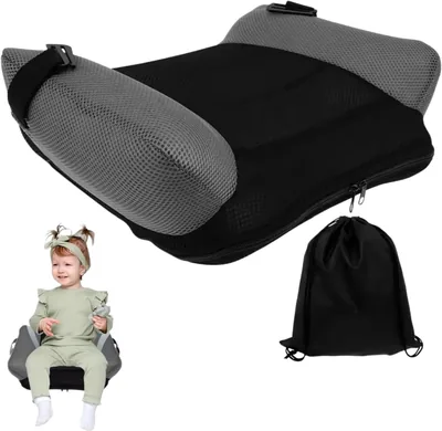Rehausseur Voiture Enfant Gonflable Portable Sans Dossier avec Boucle de Sécurité et Sac Transport, Coussin Rehausseur Respirant - Best Deal