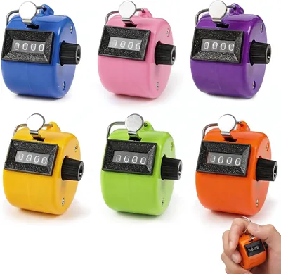 Liczniki klikera LIULINY 6 sztuk, 4-cyfrowy, ręczny, ABS, do liczenia osób, coachingu, golfa