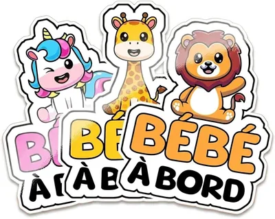 Autocollant 'Bébé à bord' - Lot de 3, Résistant UV et Imperméable - Facile à Appliquer