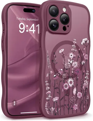 Funda para iPhone 15 Pro Max con MagSafe - Borde de onda rizada y protección completa de cámara