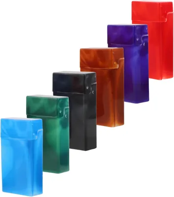 COOPHYA 6 St Färgglad Marmorplast Cigarettfodral med Gångjärnslock, Skyddande och Dekorativt, Bärbart Design - Best Deal