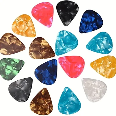30 púas de guitarra de celuloide, varios colores y grosores para guitarras acústicas, eléctricas y bajas - Mejor Precio