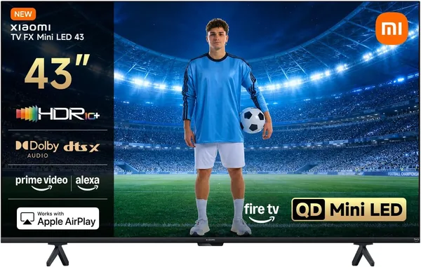 TV XIAOMI FX Mini LED 43 Pulgadas (101 cm), Smart TV con QD-Mini LED, 4K UHD, Fire TV, HDR10+, MEMC, DTS:X, AirPlay 2, HDMI, Fil. Mejor Oferta