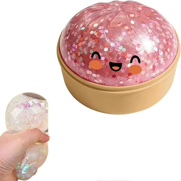 Dumpling Squishy avec vapeur, jouet doux de dim sum, 8.5 x 6 cm, boules anti-stress amusantes, jouet sensoriel fidget pour enfants