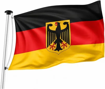 Deutschlandflagge mit Adler 90 x 150 cm - Wetterfeste & reißfeste Polyesterflagge mit 2 Messingösen zum Aufhängen