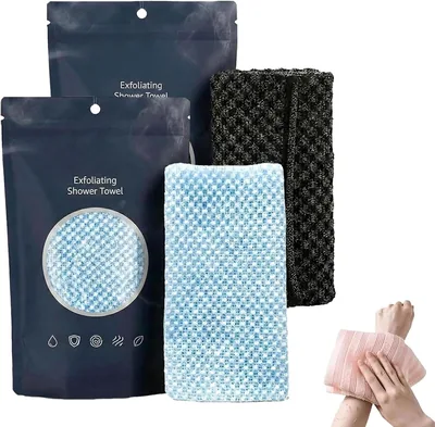 Towel Exfoliante Ecovia 2 en 1, Nouvelle Version 2026, Éponge Corporelle Douce et Écologique pour douche