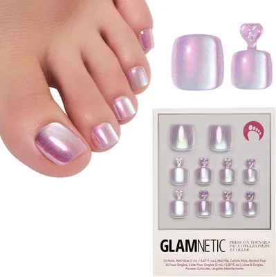 Glamnetic Press On Toenails - Pearlescent Purple Velvet Nails Best Deal