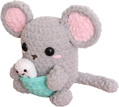 Apapaditos Ratón Pérez Tejido a Crochet Extra Suave 18 cm | Peluche para Guardar el Diente, Regalo y Decoración. Ratón de los Best Deal