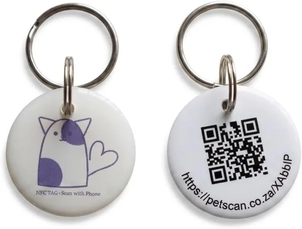 Smart Pet ID Tag NFC & QR Code Waterproof Resin Round for Dogs Cats Best Deal