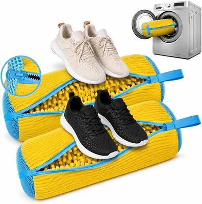 Kit com 2 Sacos de Lavagem para Tênis e Roupas Delicadas - Reutilizável na Máquina de Lavar com Zíper (Cores Variadas)