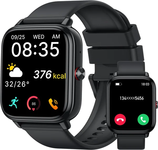 Montres intelligentes pour femmes, 1,83 pouces HD Smartwatch, 20 jours de durée de vie de la batterie avec appel Bluetooth, moniteur de fréquence cardiaque, suivi du sommeil et des sports