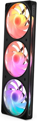 NZXT F360 RGB Umgekehrter Einzelblatt-Lüfter - 3x 120mm Umgekehrte Schwingungsscheibe PWM PC Gehäuselüfter - Lebendiges RGB-Beleuchtung - Hydrodynamischer Plain Beschichteter Rand