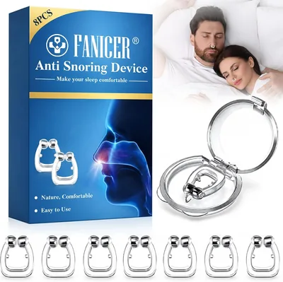 8 Piezas Clip Nasal Anti Ronquidos Silicona Plugs para Nariz Respirar Dormir Dilatador Nasal Sin Roncar por la Noche, Mejor Precio