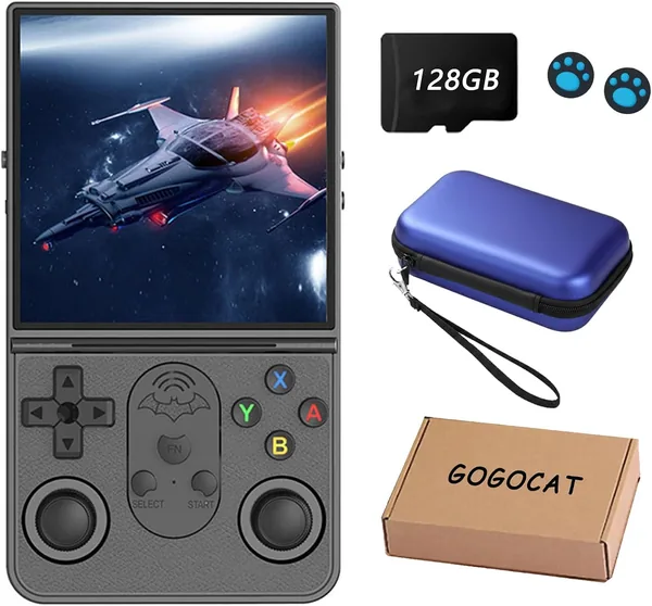 GOGOCAT R36S GT Console de Jogos Portátil com Tela Grande de 4.0 Polegadas, Resolução 720x720, 128GB, Compatível com Mais de 29+ Jogos - Best Deal