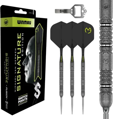 WINMAU dartor Michael Van Gerwen MvG Signaturutgivare | Standard eller Switch Points | 90% Tungsten Darts Set med D