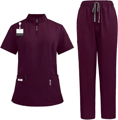 Women's Scrub Set - V-Neck Top & Jogger Pant with Pockets - Best Deal