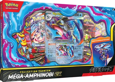 Pokémon : Collection Premium Amphinobi-ex Mega (1 carte promo brillante, 1 carte promo lenticulaire et 8 boosters)