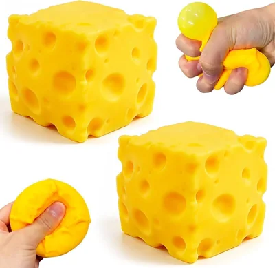 Queso Squishy, Juguete de Estrés Suave, Amarillo, 25% de Descuento