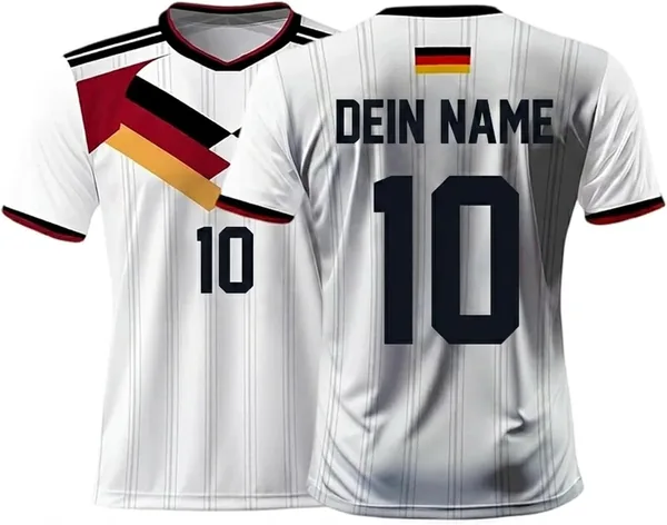 Personalisiertes Fußballtrikot Jersey Kinder Erwachsene 2026 WM Deutschland Fußball Atmungsaktiv T-Shirt