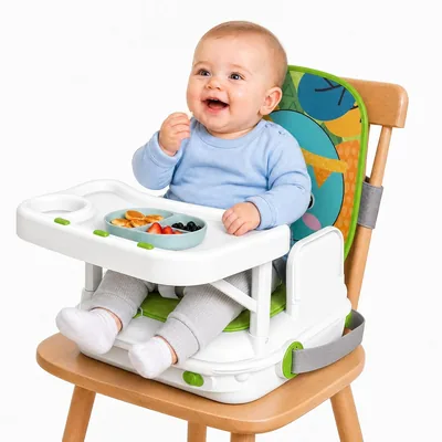 Silla para Bebés 3 en 1 Portátil, Asiento de Bolso con Bandeja Desmontable, Cojín y Música