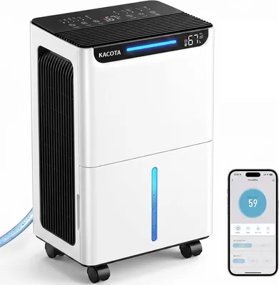 Deshumidificador de 14.5L/Día con Control por App WiFi, 140m² | Manguera de Drenaje, Control Inteligente de Humedad