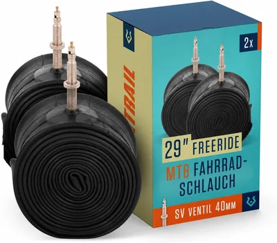 Alphatrail MTB Fahrradinnerer Luftkammertube AirFusion 29 Zoll SV 40 mm 2er-Set mit Mobilitätsgarantie I Kompatible Fahrradreifen Schwa - Best Deal