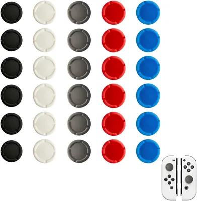 30 PCS Joystick Covers for Nintendo Switch OLED/Lite - Silicone Thumb Caps 5 Colors Best Deal