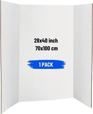 ARS® Tri-Fold Presentation Board | 28x40 inch | Corrugated Cardboard | White Surface | 16% Off