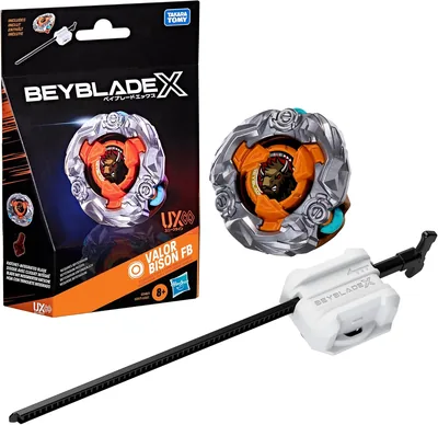 Hasbro Beyblade X Valor Bison FB UX Infinity Starter Pack Set, Takara Tomy Spinning Top (Endurance Type) and Starter, Battle Best Deal