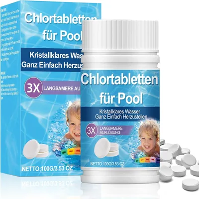 Pool Reinigungstabletten, 100 Stück, Hochwirksame Reinigungstabletten für Eisbadewannen, Nicht-toxisches Chlorgranulat - Hot Tub Tab