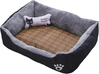 FA PLUS Sofa Dog Bed - Small Luxury Pet Bed with Cooling Mat & Toy