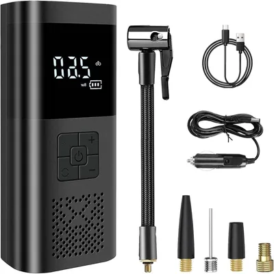 Smart Air Pump Cordless Tyre Inflator, 150PSI, LED Display, 4 Smart Modes, Portable for Car Tyres Bikes Motorcycles