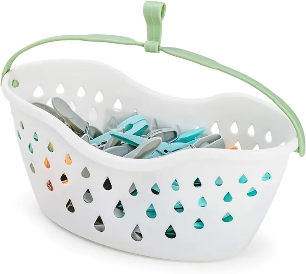 Mondex 48 Pack Mini Clothes Pegs with Hanging Basket 7cm Plastic Laundry Clips Steel Springs Heavy Duty PP Cloth Best Price