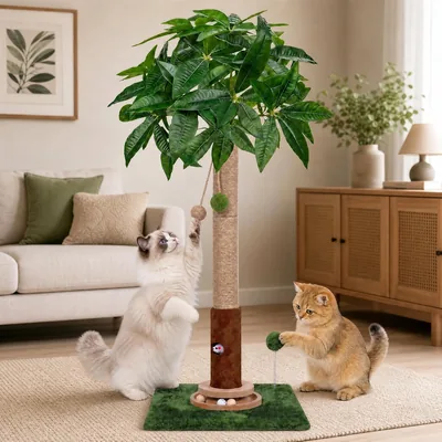 Post per Graffiare Fantasreen da 88 cm con Palla e Gioco, Verde | Altopost per Gatti Adulti e Cuccioli