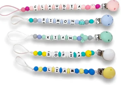 TetebyNoa Genérico - Cesta de Regalo Personalizada para Bebé Nuevo Nacido, Set Poseedor de Chupete Personalizado - Babero - Grande C