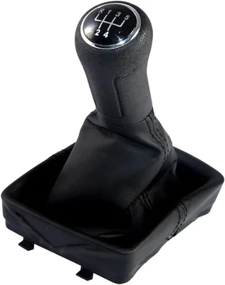 5-Speed Gear Knob with Gaiter Boot for VW Polo 9N, Black - Easy Install, Perfect Fit