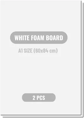 ARS® (2 Pcs) A1 White Foam Board | 24x33 inch (60x84 cm) | 5mm Thick