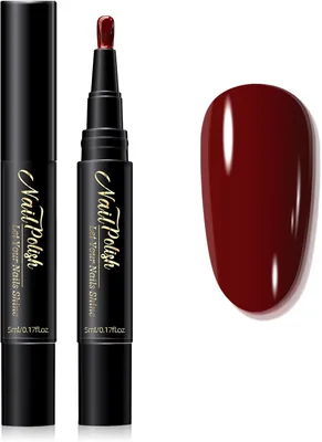 Riemtom 3 In 1 Nagellack Stift Wasserbasis - Dunkles Rot Langanhaltend Schnelltrocknend Nail Art Pen - Nicht Abziehbar & Bruchresistent