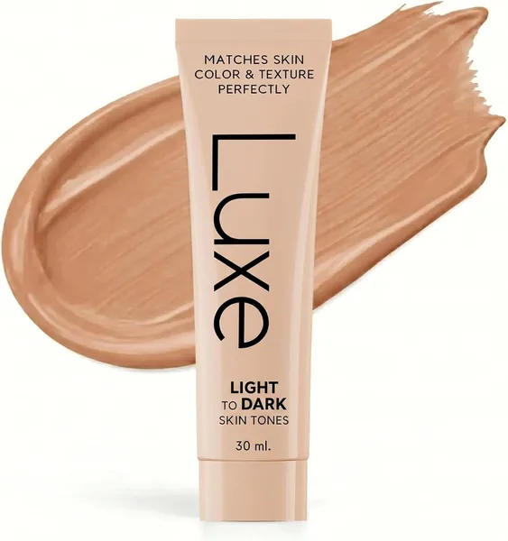 Luxe Adaptive Colour Changing Foundation, Cream, Light to Medium Skin Tones, Natural Dewy Finish, 12-Hour Wear, 30 ml (Medium)