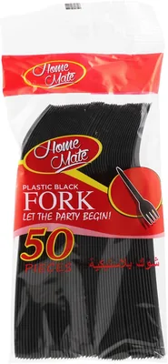 Home Mate Plastic Black Fork HP4, 50 pcs - 37% Off
