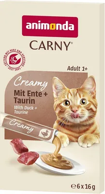 Carny Creamy Adult z kaczką + tauryną 6 x 16 g - Najlepsza cena