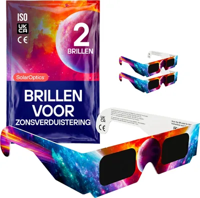 Zonsverduisteringsbrillen - ISO gecertificeerd voor veilig oogbescherming, observatie van de zon, AAS 2026 | Best Deal