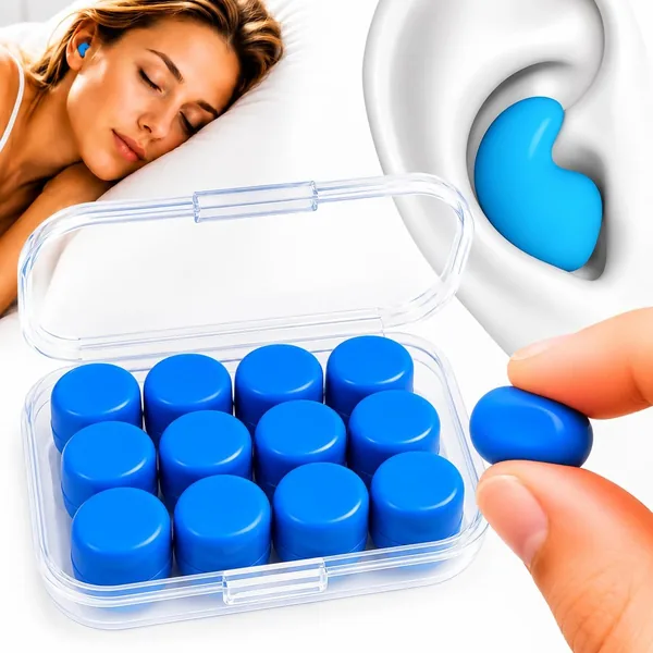Kit com 12 Protetores de Ouvido Moldáveis para Dormir, Natação e Estudo - Abafador de Ruídos em Silicone
